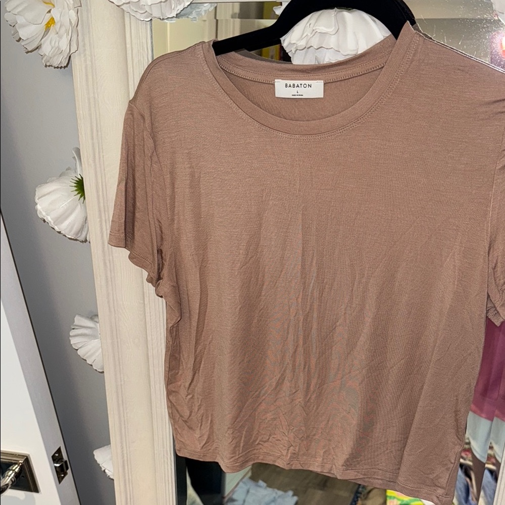 Babaton Brown Short Sleeve T-Shirt